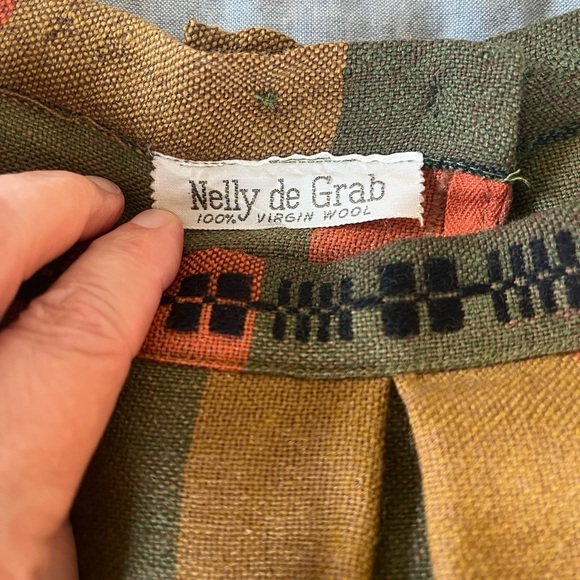 Nelly de Grab Vintage Skirt 100% Virgin Wool Rare Pleated A-Line - Picture 9 of 11